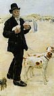 Jean Francois Raffaelli Man Walking Dogs painting